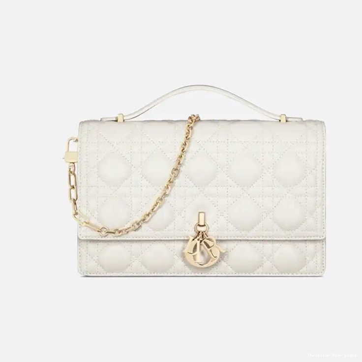 Miss Dior Handle Cannage Top White Small Lambskin Bag 0429 Luxury